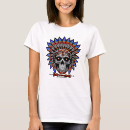 Native american skalle t shirt
