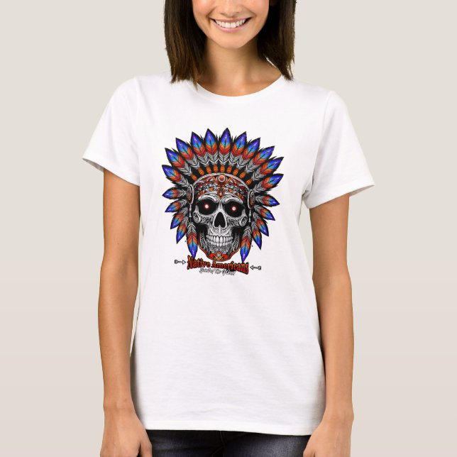 Native american skalle t shirt (Framsida)