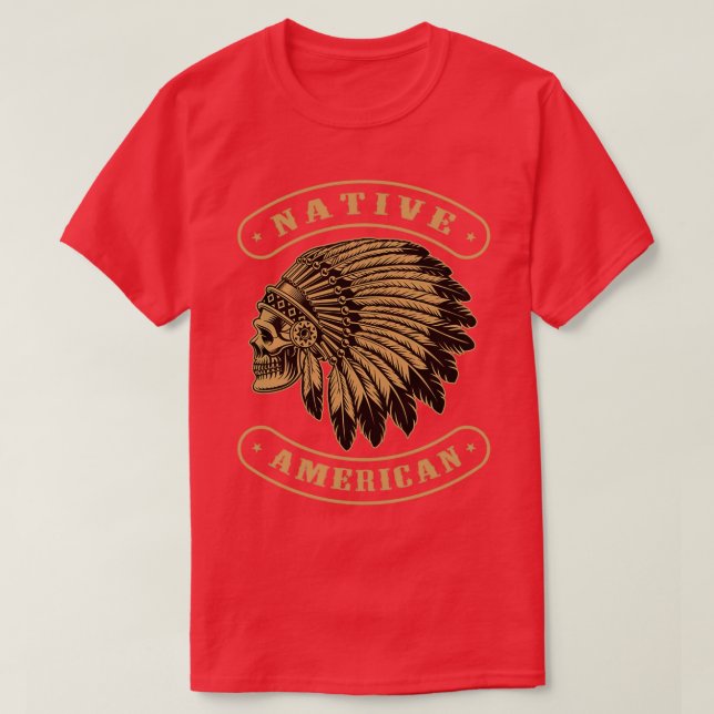Native American Skull Bird T Shirt (Design framsida)