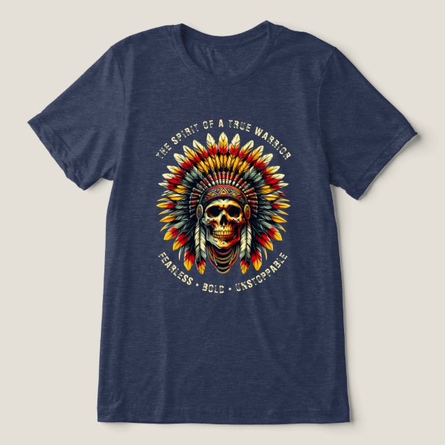 Native American Skull Chief T-Shirt (Design Framsida)