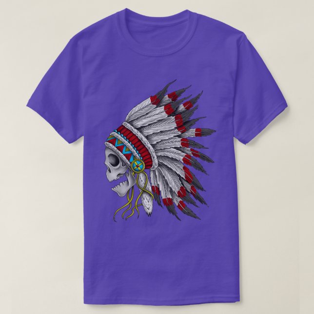 Native American skull design  T Shirt (Design framsida)