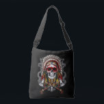 Native American Skull Indian Chief Headdress Axelväska<br><div class="desc">Inbyggd amerikansk skulls indiska högtalardesign för alla inhemska Amerikansk historia älskare.</div>