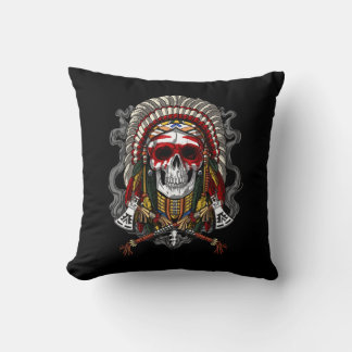 Native American Skull Indian Chief Headdress Kudde