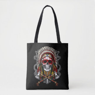 Native American Skull Indian Chief Headdress Tygkasse