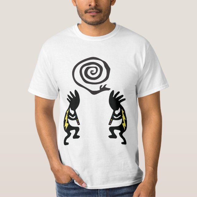 Native American Snake Music Kokopelli T-Shirt (Framsida)