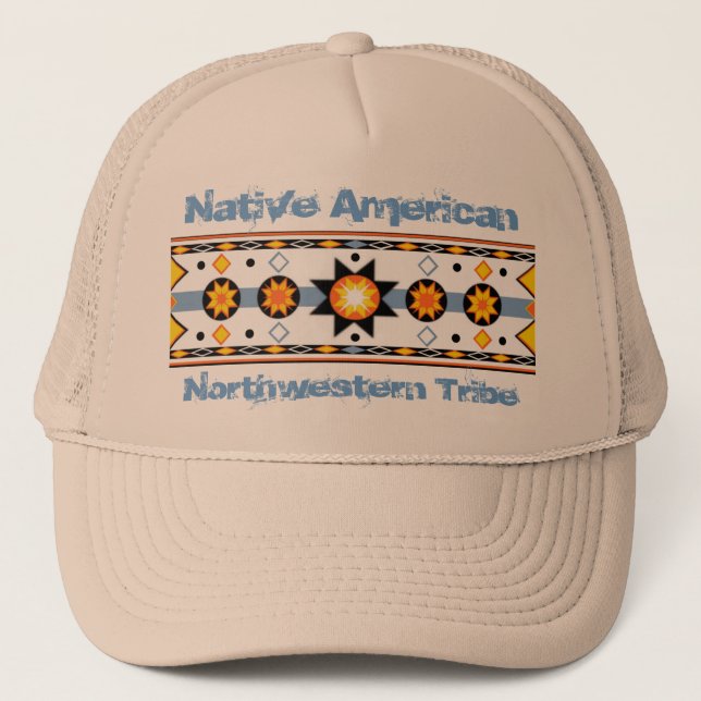 Native American Sol Mönster Hat Truckerkeps (Framsida)