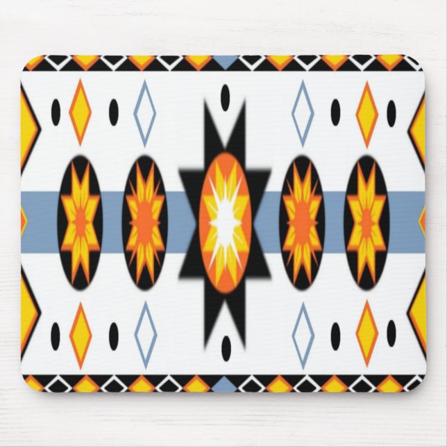 Native American Sol Mönster Mousepad Musmatta (Framsidan)