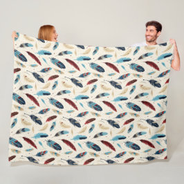 Native American Southwest Feather Mönster Fleecefilt