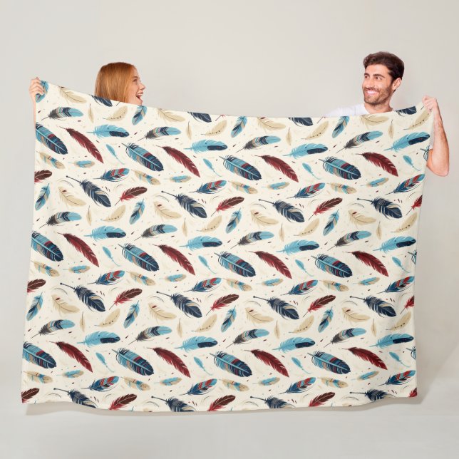 Native American Southwest Feather Mönster Fleecefilt (På plats)