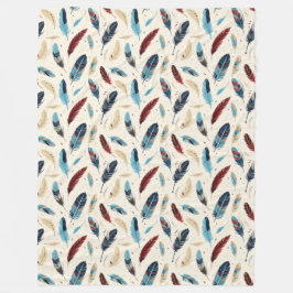 Native American Southwest Feather Mönster Fleecefilt