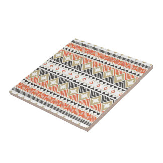 Native American Southwest Orange Mosaic Patterned Kakelplatta