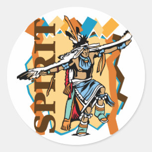 Native American Spirit Dance Runt Klistermärke