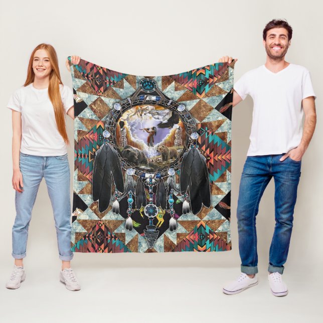 Native American Spirit Warrior Pullover Fleecefilt (På plats)