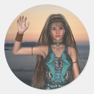 Native American Sticker Runt Klistermärke