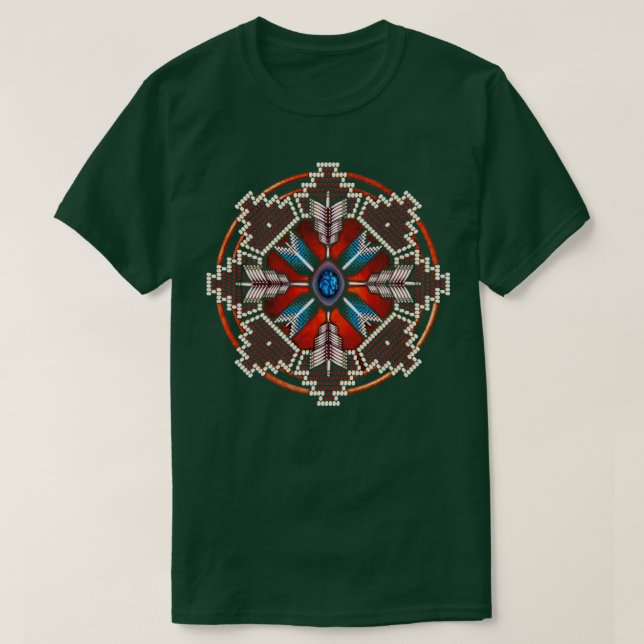 Native American Stil Mandala 1 T Shirt (Design framsida)