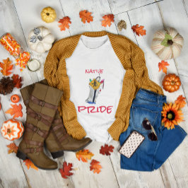 Native American still here Ayasha Tecknad Grått T Shirt