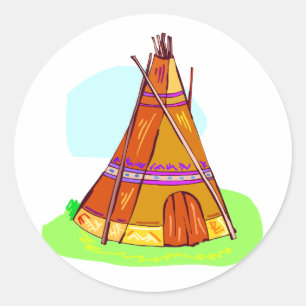 Native American Teepee Runt Klistermärke