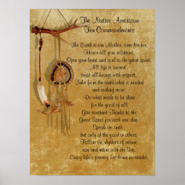 Native American Ten Commandations-arbetsyta Poster