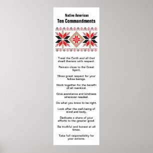 Native American Ten Commandations Poster