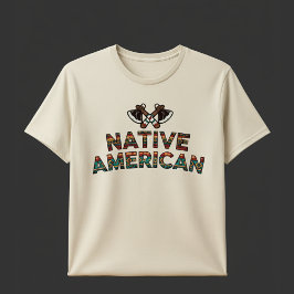 Native American Text Pattern T Shirt