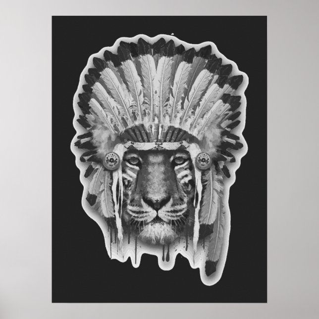 Native American Tiger Chief Poster (Framsidan)