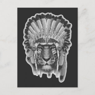 Native American Tiger Chief Vykort