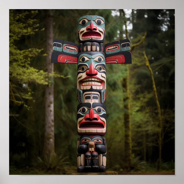 Native American Totem Pole Poster (Framsidan)