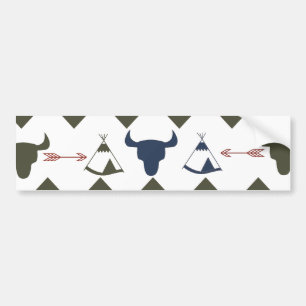 Native American Tribal Chevron Döskallars Tipi Arr Bildekal
