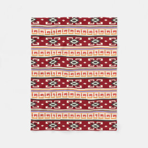 Native American Tribal Geometric Mönster Fleecefilt
