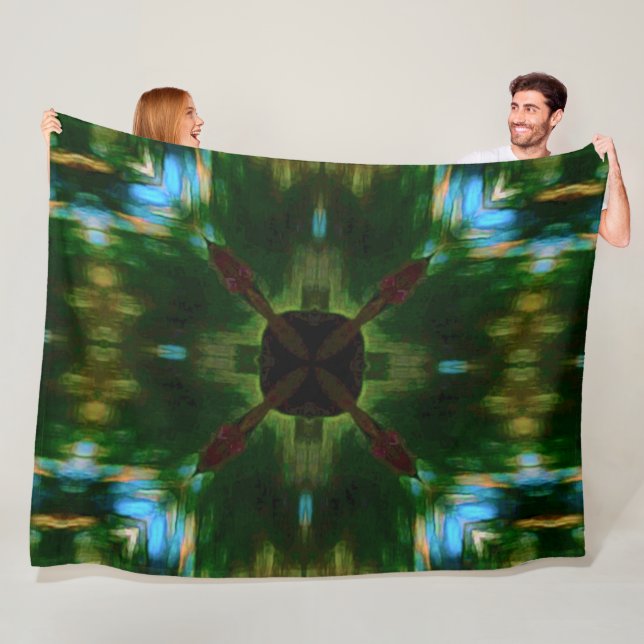 Native American Tribal Shield Mandala Quilt Fleecefilt (På plats)