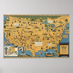 Native American Tribe Nation Karta Poster
