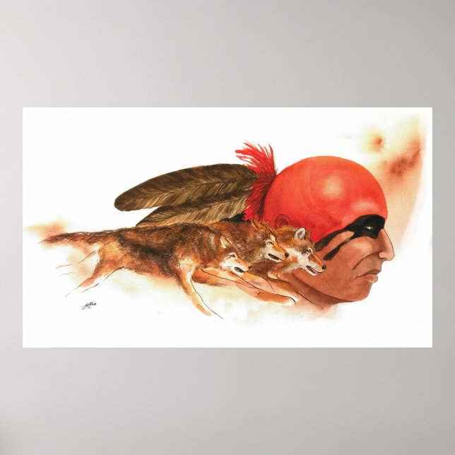 Native American Varg Klan Cherokee Indian Warrior Poster (Framsidan)