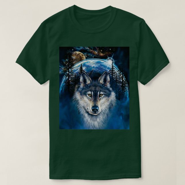 Native American Varg Night T Shirt (Design framsida)