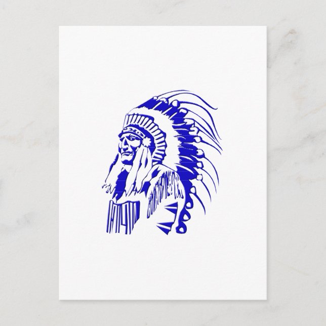 Native American Warrior #4 Vykort (Framsida)