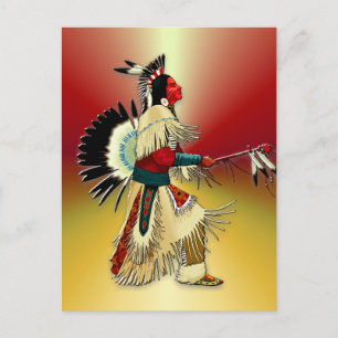 Native American Warrior #5 Vykort