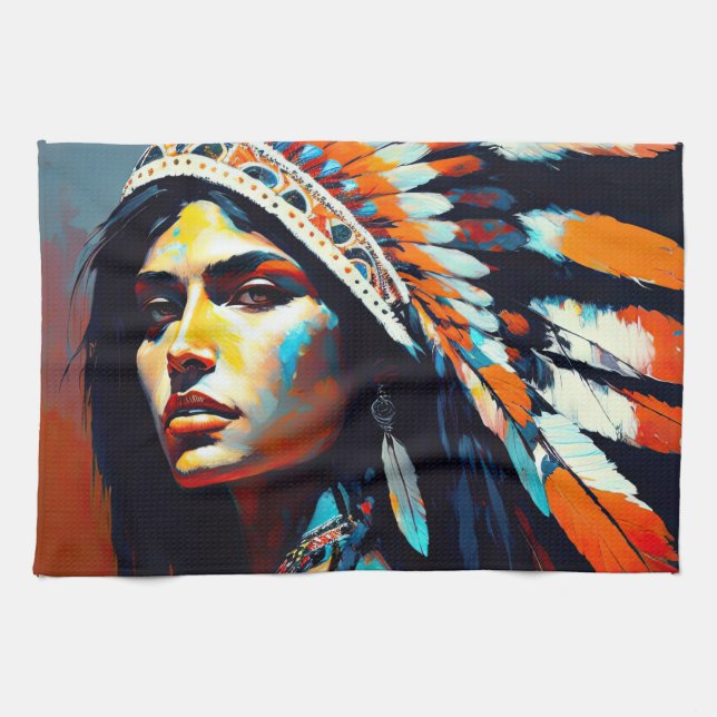 Native American Warrior Princess Kökshandduk (Horisontell)
