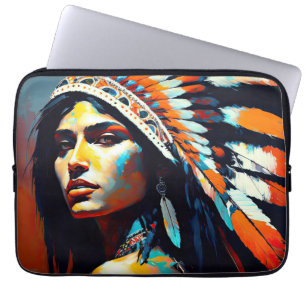 Native American Warrior Princess Laptop Fodral