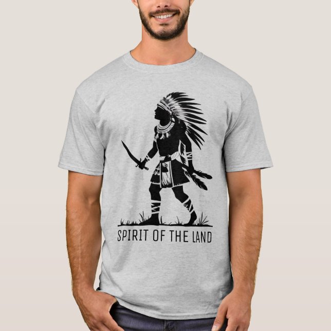 Native American Warrior T Shirt (Framsida)