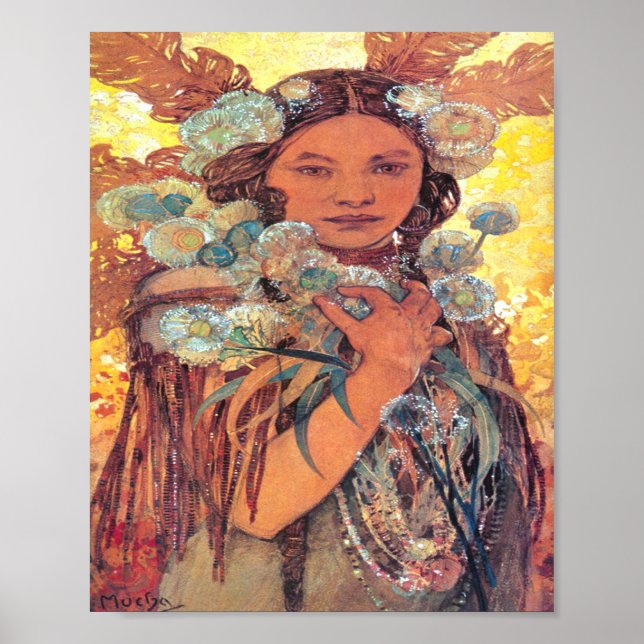 Native American Woman - Alphonse Mucha Poster (Framsidan)