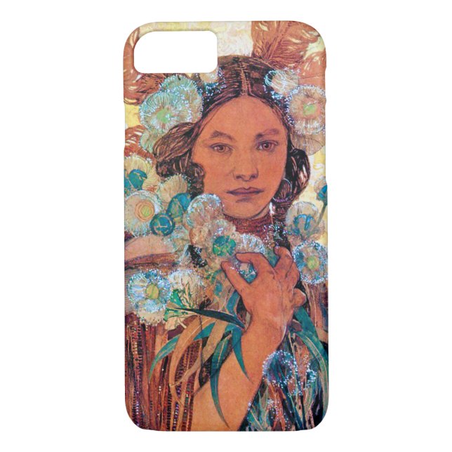 Native American Woman, Mucha Case-Mate iPhone Skal (Baksida)