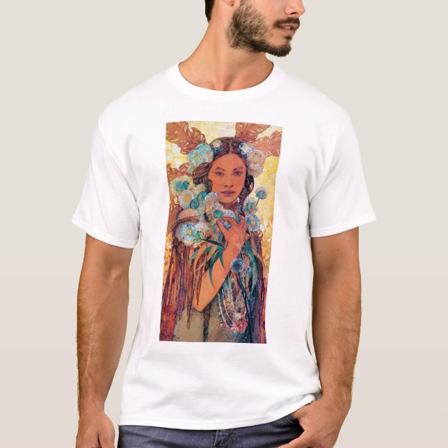 Native American Woman, Mucha T Shirt (Framsida)