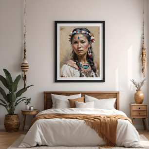 Native American Woman Porträtt Poster