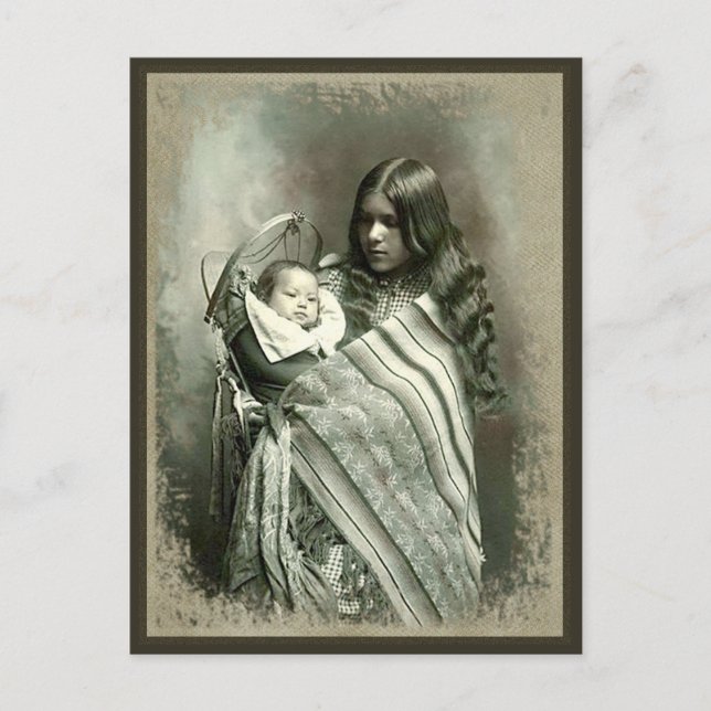 Native American Woman - vykort (Framsida)
