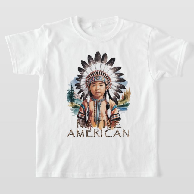 Native American Young Chief T Shirt (Laydown)