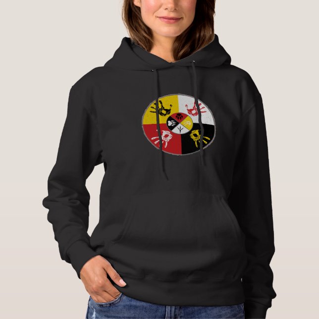Native Americans Medicine Wheel MMIW Hand T Shirt (Framsida)