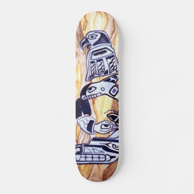 Native AmericanTotem Pole Skateboard (Framsida)