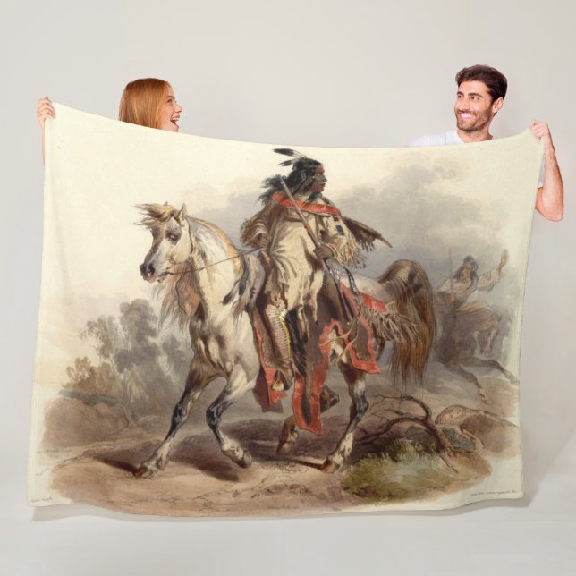 NATIVE AMERIKANSKA WARRIOR FLEECEFILT (På plats)