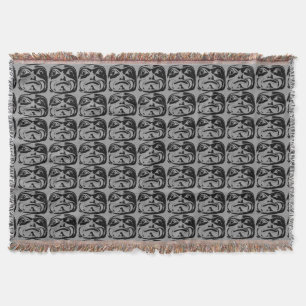Native Art Blanket Tribal Mask Throw Blanket-gåvor Mysfilt