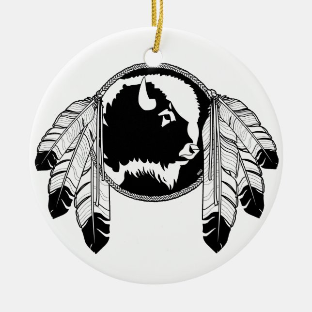 Native Art Gifts Ornamet First Nations Keepsakes Julgransprydnad Keramik (Framsidan)
