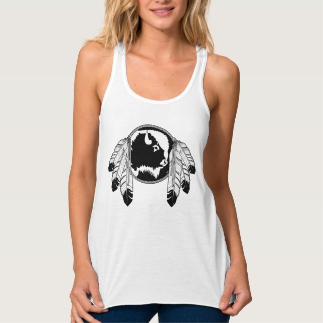 Native Art Tanktop Kvinnor i Spirit Wildlife Shirt Linne Med Racerback (Framsida)